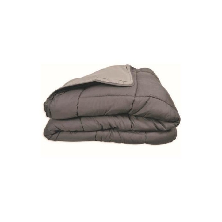 CALGARY Couette chaude Microfibre 400g/m² Gris & Argent 240x260cm CALGARY Couette chaude Microfibre 400g/m² Gris & Argent 240x260cm