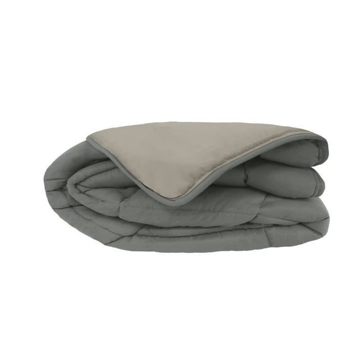 CALGARY Couette chaude Microfibre 400g/m² Gris & Argent 240x260cm CALGARY Couette chaude Microfibre 400g/m² Gris & Argent 240x260cm