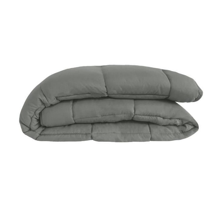 CALGARY Couette chaude Microfibre 400g/m² Gris & Argent 240x260cm CALGARY Couette chaude Microfibre 400g/m² Gris & Argent 240x260cm