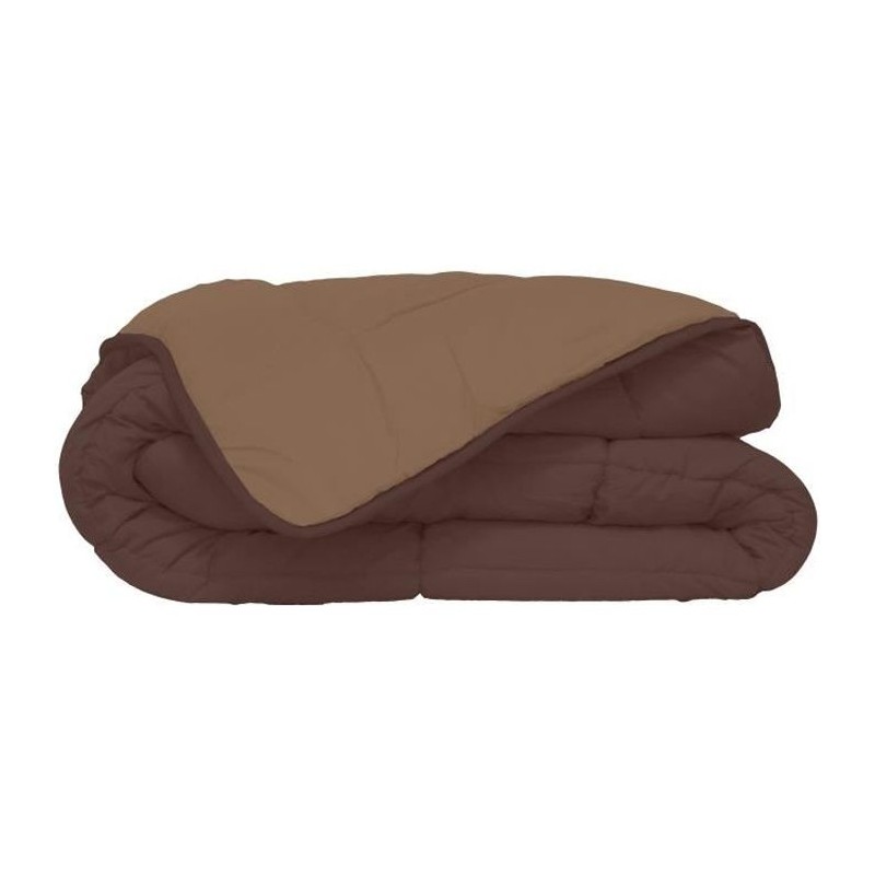 CALGARY Couette chaude Microfibre 400g/m² Choco & Moka 200x200cm CALGARY Couette chaude Microfibre 400g/m² Choco & Moka 200x200cm