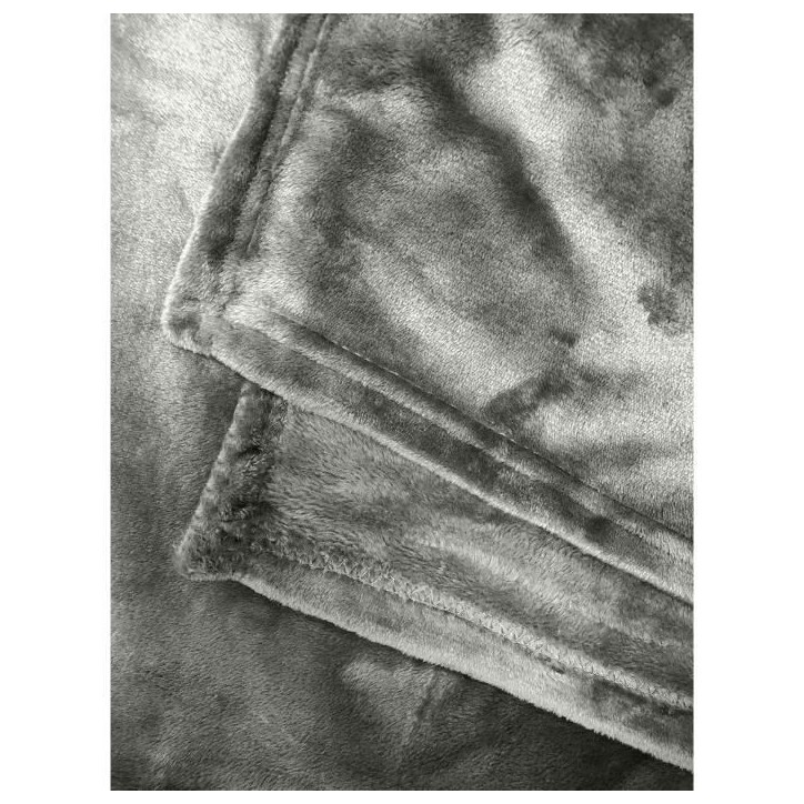 Couverture microflanelle 220x240 cm gris