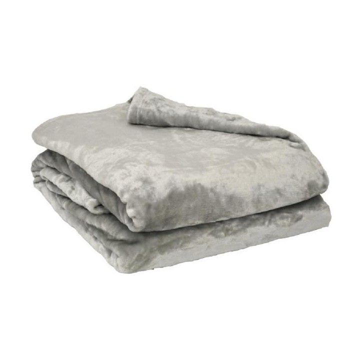 Couverture microflanelle 220x240 cm perle