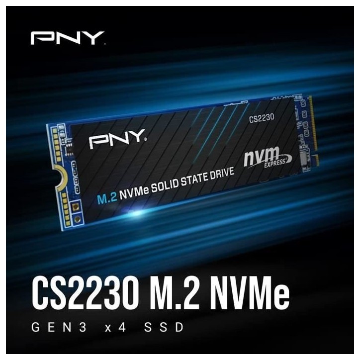 PNY CS2230 500GB SSD Interne M.2 NVMe Gen3, jusqu'a 3300MB/s - M280CS2230-500-RB PNY CS2230 500GB SSD Interne M.2 NVMe Gen3, jusqu'a 3300MB/s - M280CS2230-500-RB