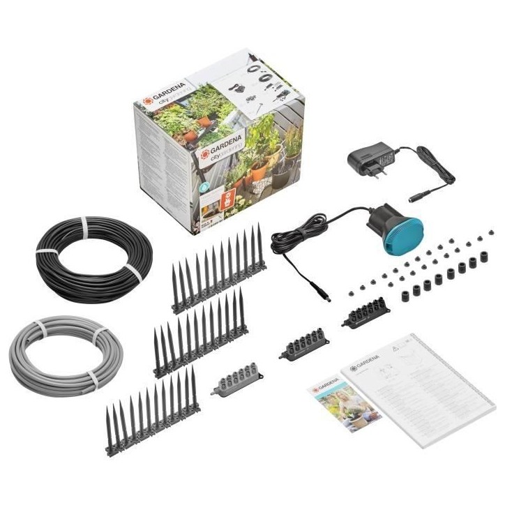 Arrosoir automatique de vacances - GARDENA - Kit complet pour arrosage - Capacité max 36 plantes - Programmable
