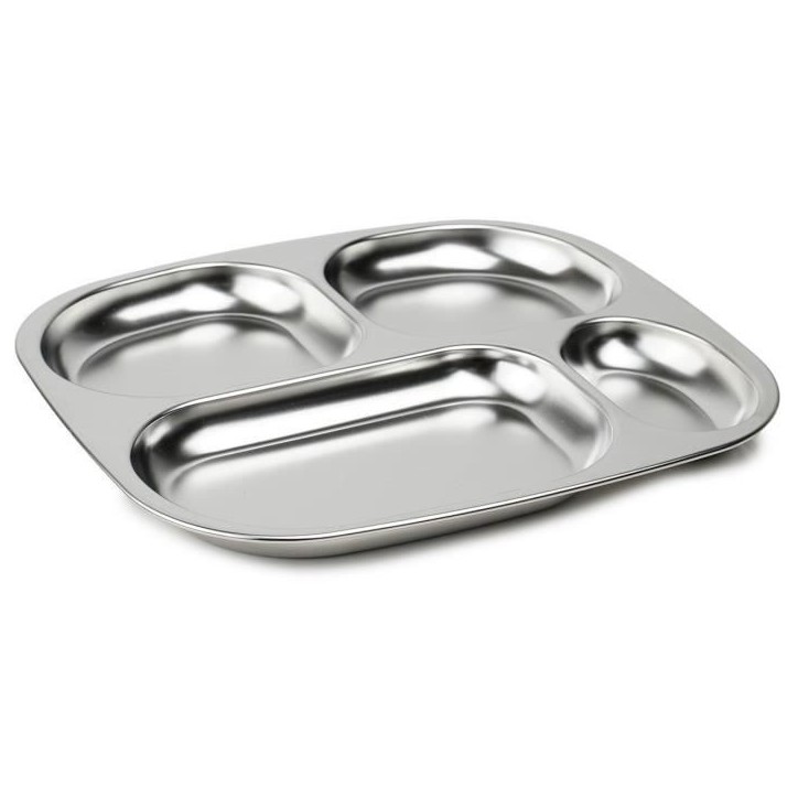 Plateau compartimenté - THERMOBABY - 4 compartiment - Sans BPA - Inox