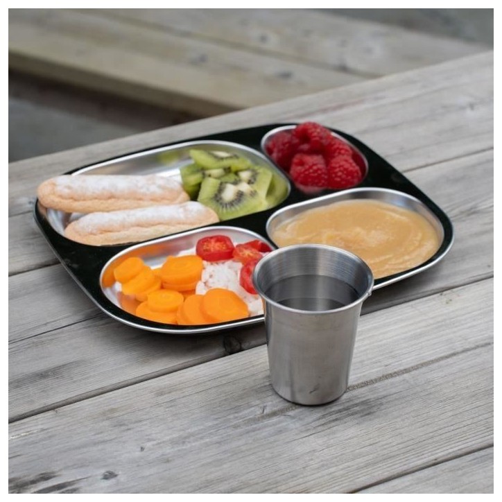 Plateau compartimenté - THERMOBABY - 4 compartiment - Sans BPA - Inox