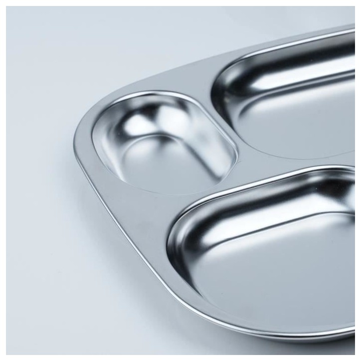 Plateau compartimenté - THERMOBABY - 4 compartiment - Sans BPA - Inox
