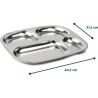 Plateau compartimenté - THERMOBABY - 4 compartiment - Sans BPA - Inox