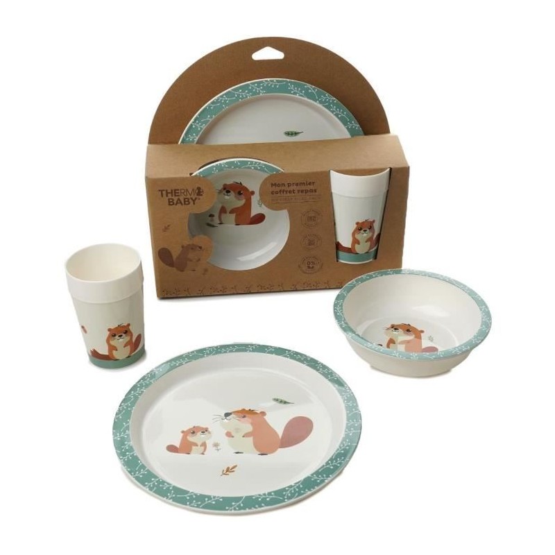 Mon premier coffret repas micro-ondes - THERMOBABY - Castor - Assiette Mon premier coffret repas micro-ondes - THERMOBABY - Castor - Assiette