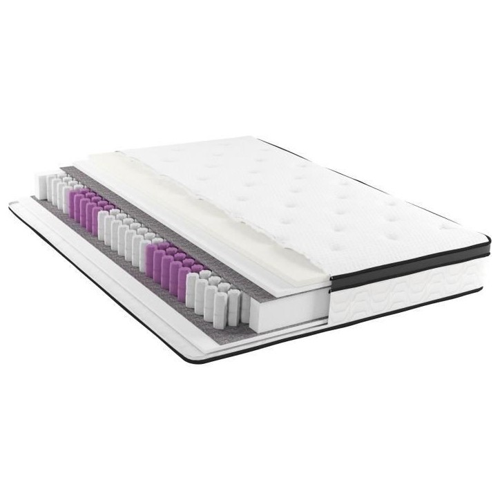 MODAMS Pocket Hybrid 180 x 200 - 720 Ressorts ensachés - Mémoire de forme 32 kg/m² + PU 24kg/m² - 5 zones - Réversible - Ep MODAMS Pocket Hybrid 180 x 200 - 720 Ressorts ensachés - Mémoire de forme 32 kg/m² + PU 24kg/m² - 5 zones - Réversible - Ep