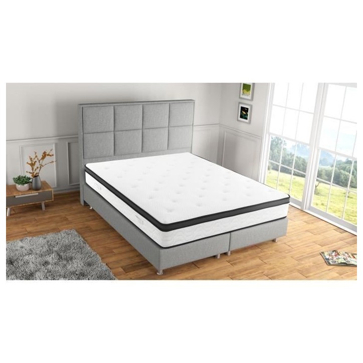 MODAMS Pocket Hybrid 180 x 200 - 720 Ressorts ensachés - Mémoire de forme 32 kg/m² + PU 24kg/m² - 5 zones - Réversible - Ep MODAMS Pocket Hybrid 180 x 200 - 720 Ressorts ensachés - Mémoire de forme 32 kg/m² + PU 24kg/m² - 5 zones - Réversible - Ep