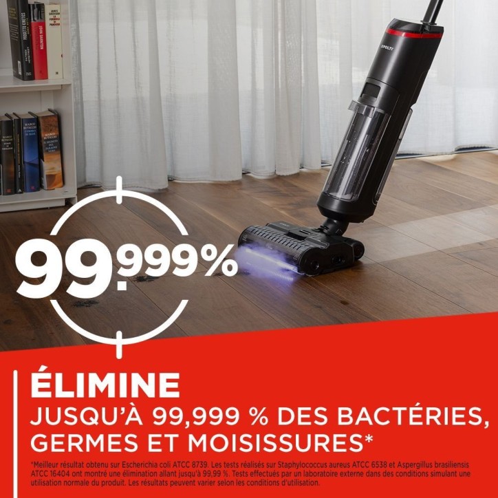 Aspirateur balai laveur vapeur sans fil - POLTI - RollySteam WD40C - 14000 Pa - 35 min - 0,6 L - Noir Aspirateur balai laveur vapeur sans fil - POLTI - RollySteam WD40C - 14000 Pa - 35 min - 0,6 L - Noir