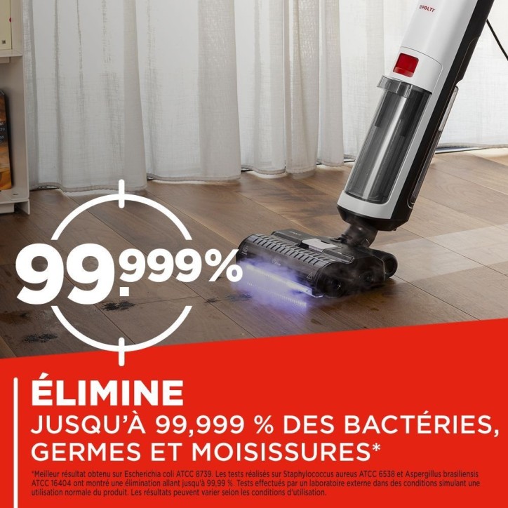 Aspirateur balai laveur vapeur - POLTI RollySteam WD10 - 7000 Pa - 0,6 L - Noir / Blanc Aspirateur balai laveur vapeur - POLTI RollySteam WD10 - 7000 Pa - 0,6 L - Noir / Blanc