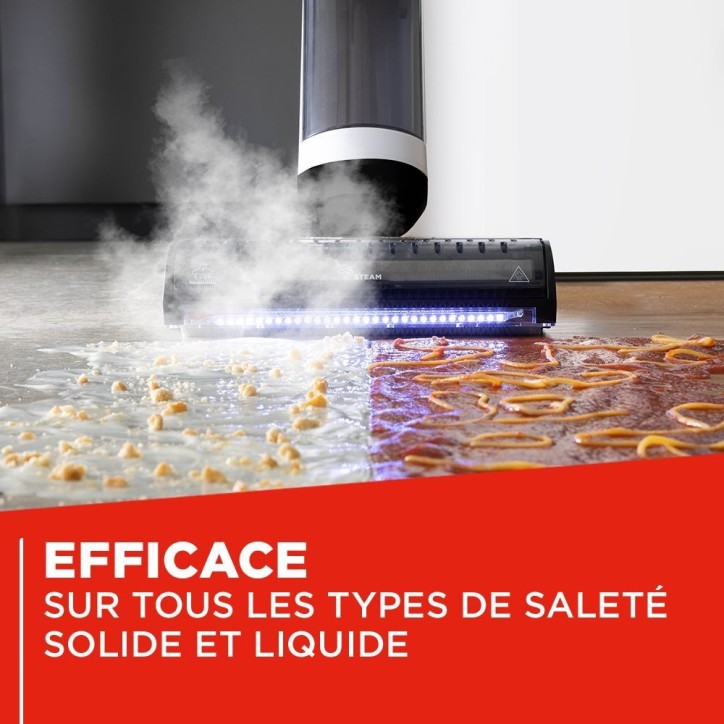 Aspirateur balai laveur vapeur - POLTI RollySteam WD10 - 7000 Pa - 0,6 L - Noir / Blanc Aspirateur balai laveur vapeur - POLTI RollySteam WD10 - 7000 Pa - 0,6 L - Noir / Blanc