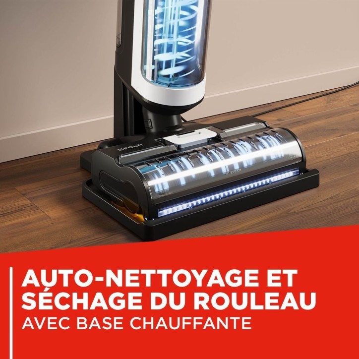Aspirateur balai laveur vapeur - POLTI RollySteam WD10 - 7000 Pa - 0,6 L - Noir / Blanc Aspirateur balai laveur vapeur - POLTI RollySteam WD10 - 7000 Pa - 0,6 L - Noir / Blanc