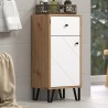 Meuble de salle de bain - Touch - Armoire - Blanc mat - Chene décor -