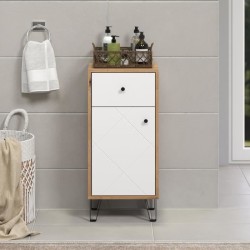 Meuble de salle de bain - Touch - Armoire - Blanc mat - Chene décor -