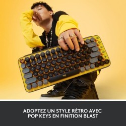 Clavier - Sans fil - Logitech - Pop Keys - AZERTY - Mécanique - Touch