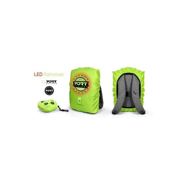 Housse de pluie - PORT DESIGNS - Universelle avec LED rechargeable pour sac a dos jusque 25 litres - 14/15.6 pouces Housse de pluie - PORT DESIGNS - Universelle avec LED rechargeable pour sac a dos jusque 25 litres - 14/15.6 pouces