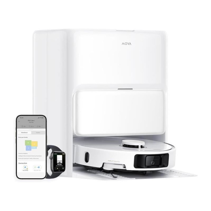 MOVA P50 Ultra - Robot Aspirateur Laveur avec Station - 19 000 Pa - Ne