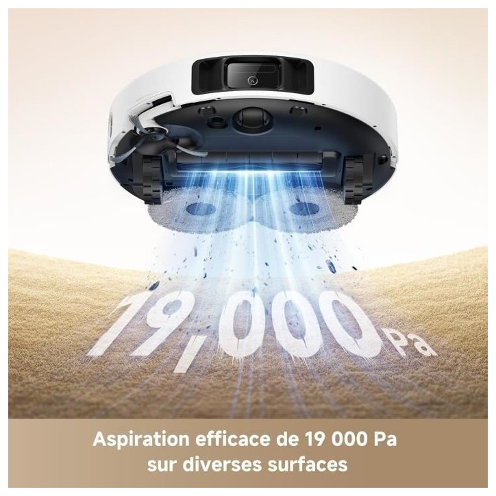 MOVA P50 Ultra - Robot Aspirateur Laveur avec Station - 19 000 Pa - Nettoyage des coins aux bords