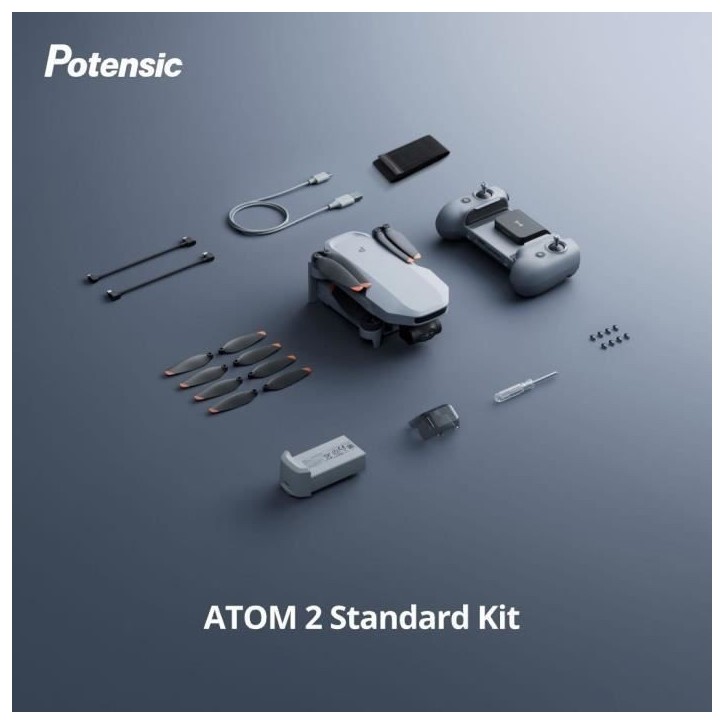Drone - POTENSIC - ATOM 2 - Kit Standard - Caméra HD/4K - GPS intégré - Autonomie de 31 minutes - Portée de 10 km Drone - POTENSIC - ATOM 2 - Kit Standard - Caméra HD/4K - GPS intégré - Autonomie de 31 minutes - Portée de 10 km