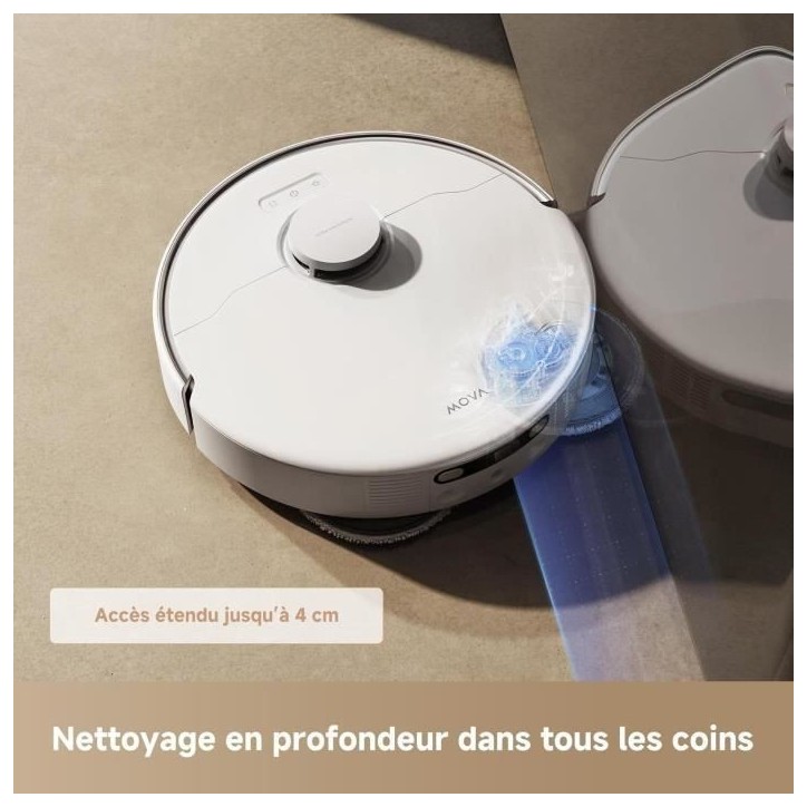 MOVA P50 Ultra - Robot Aspirateur Laveur avec Station - 19 000 Pa - Nettoyage des coins aux bords