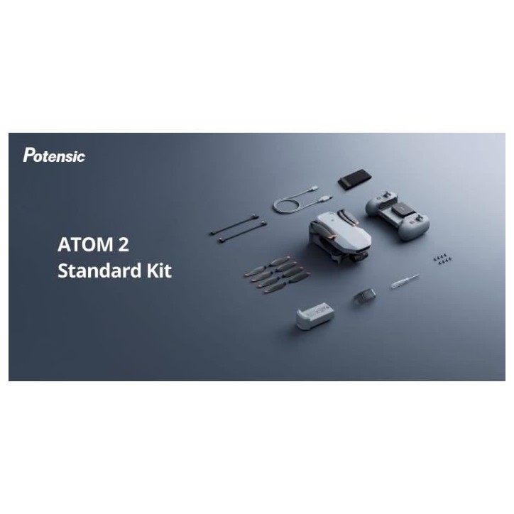 Drone - POTENSIC - ATOM 2 - Kit Standard - Caméra HD/4K - GPS intégré - Autonomie de 31 minutes - Portée de 10 km Drone - POTENSIC - ATOM 2 - Kit Standard - Caméra HD/4K - GPS intégré - Autonomie de 31 minutes - Portée de 10 km