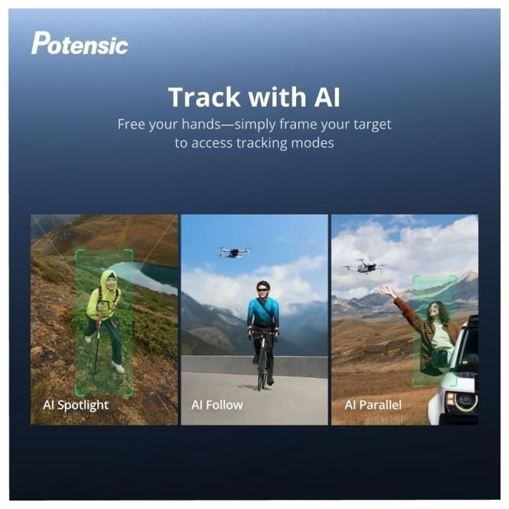 Drone - POTENSIC - ATOM 2 - Fly More Combo - Caméra HD/4K - GPS intégré - Autonomie de 15-25 minutes - Portée de 300 metres Drone - POTENSIC - ATOM 2 - Fly More Combo - Caméra HD/4K - GPS intégré - Autonomie de 15-25 minutes - Portée de 300 metres