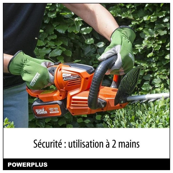 Powerplus Dual Power Taille-Haie Batterie POWDPG7536 - 40 V, sans Batterie ni Chargeur, Lame de 670 mm, Écart de 22 mm Powerplus Dual Power Taille-Haie Batterie POWDPG7536 - 40 V, sans Batterie ni Chargeur, Lame de 670 mm, Écart de 22 mm