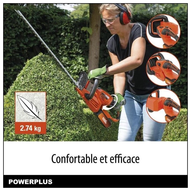 Powerplus Dual Power Taille-Haie Batterie POWDPG7536 - 40 V, sans Batterie ni Chargeur, Lame de 670 mm, Écart de 22 mm Powerplus Dual Power Taille-Haie Batterie POWDPG7536 - 40 V, sans Batterie ni Chargeur, Lame de 670 mm, Écart de 22 mm