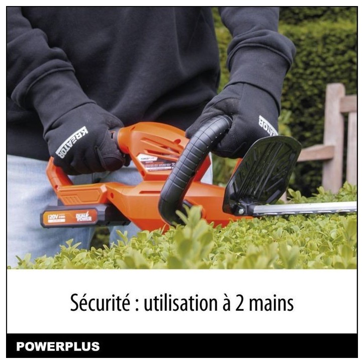 Dual Power Taille-Haie Batterie POWDPG7531 - 20 V, sans Batterie ni Chargeur, Lame de 580 mm, Écart de 18 mm