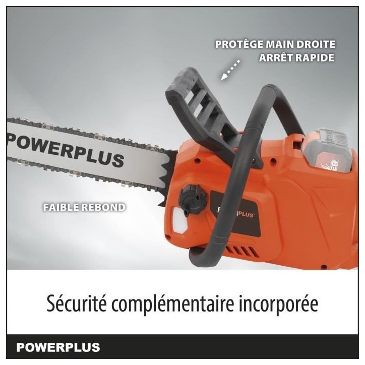 Dual Power Tronçonneuse a Batterie POWDPG7576 - 40 V,Guide de 350 mm, sans Batterie ni Chargeur Dual Power Tronçonneuse a Batterie POWDPG7576 - 40 V,Guide de 350 mm, sans Batterie ni Chargeur