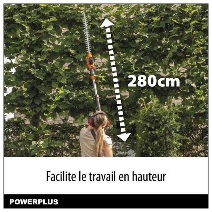 Powerplus Dual Power Taille-Haie Batterie POWDPG75380 - 40 V, sans Batterie ni Chargeur, Lame de 600 mm, Écart de 20 mm Powerplus Dual Power Taille-Haie Batterie POWDPG75380 - 40 V, sans Batterie ni Chargeur, Lame de 600 mm, Écart de 20 mm