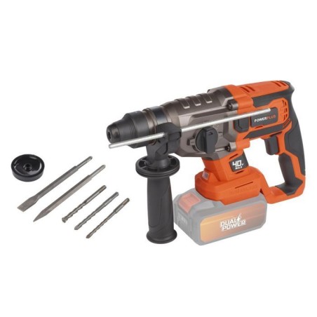 Marteau perforateur sans fil SDS-Plus 40V 5J BRUSHLESS + 5 accessoires - DUAL POWER POWDP15680