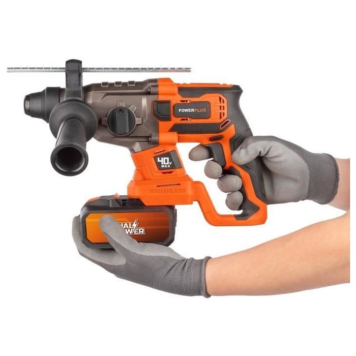 Marteau perforateur sans fil SDS-Plus 40V 5J BRUSHLESS + 5 accessoires - DUAL POWER POWDP15680 Marteau perforateur sans fil SDS-Plus 40V 5J BRUSHLESS + 5 accessoires - DUAL POWER POWDP15680