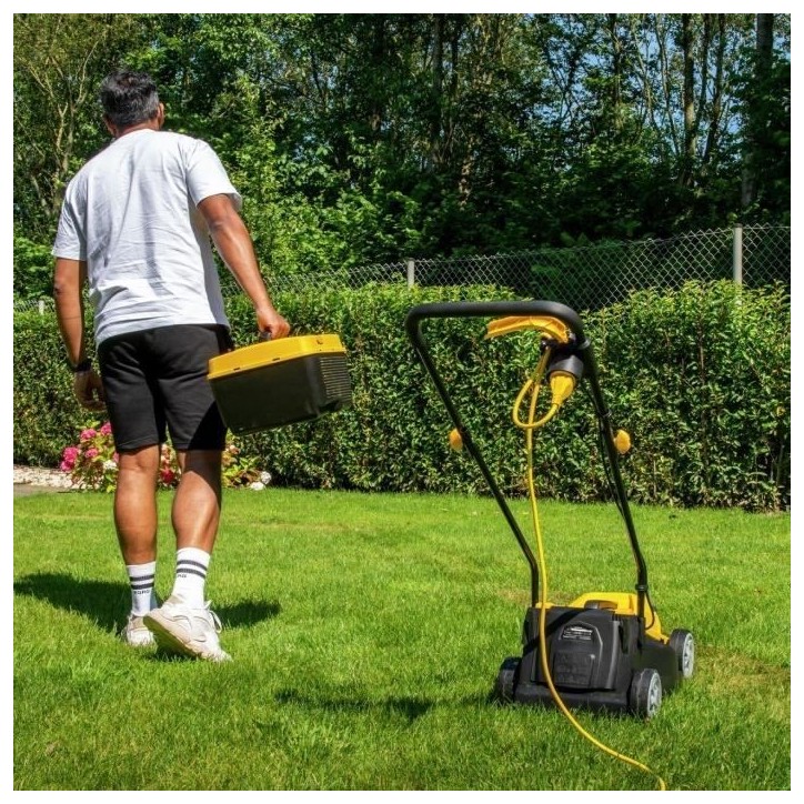 Tondeuse a gazon électrique - POWERPLUS - POWEG62205 - 1300 W - 320 mm Ø - Avec ramassage et éjection arriere