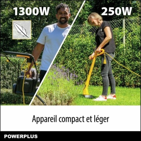 Tondeuse a gazon et Coupe-Bordure électrique - POWERPLUS - POWXG62205T- Tondeuse 1300 W & 32 mm Ø - Coupe-Bordures 250 W & 220