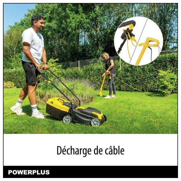 Tondeuse a gazon et Coupe-Bordure électrique - POWERPLUS - POWXG62205T- Tondeuse 1300 W & 32 mm Ø - Coupe-Bordures 250 W & 220