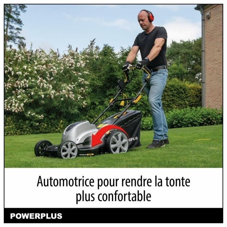 Tondeuse a gazon électrique - POWERPLUS - POWPG6290 - 1800 W - 460 mm Ø - Avec ramassage, mulching et éjection Arriere Tondeuse a gazon électrique - POWERPLUS - POWPG6290 - 1800 W - 460 mm Ø - Avec ramassage, mulching et éjection Arriere