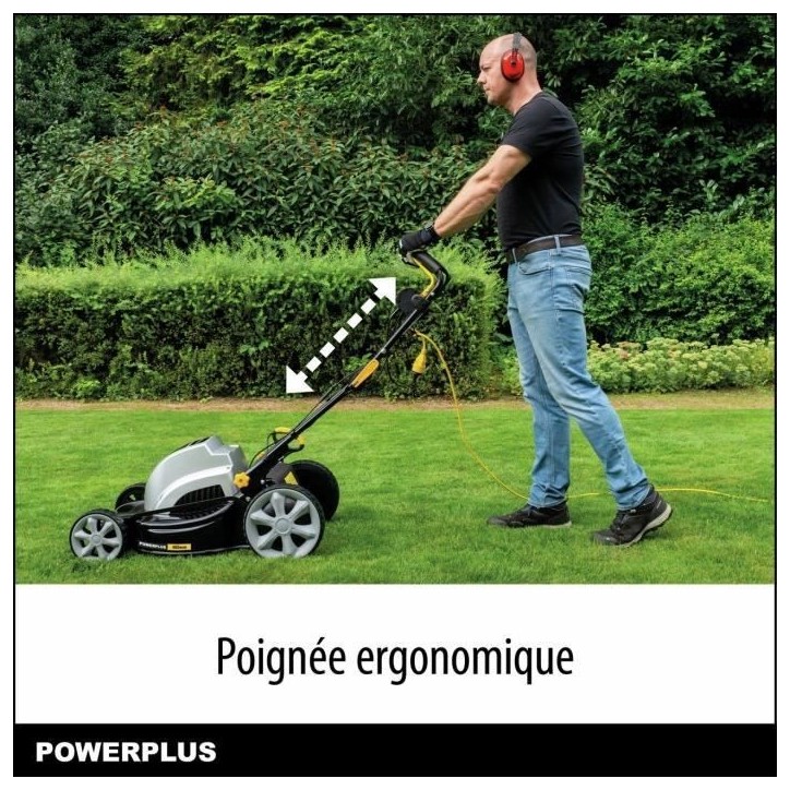 Tondeuse a gazon électrique - POWERPLUS - POWPG6290 - 1800 W - 460 mm Ø - Avec ramassage, mulching et éjection Arriere Tondeuse a gazon électrique - POWERPLUS - POWPG6290 - 1800 W - 460 mm Ø - Avec ramassage, mulching et éjection Arriere