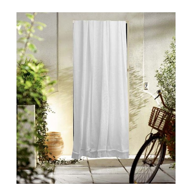Rideau blanc marseillais tissé 140 x 225cm Rideau blanc marseillais tissé 140 x 225cm
