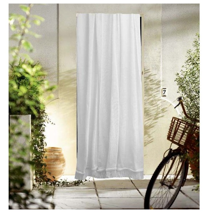 Rideau blanc marseillais tissé 140 x 225cm Rideau blanc marseillais tissé 140 x 225cm