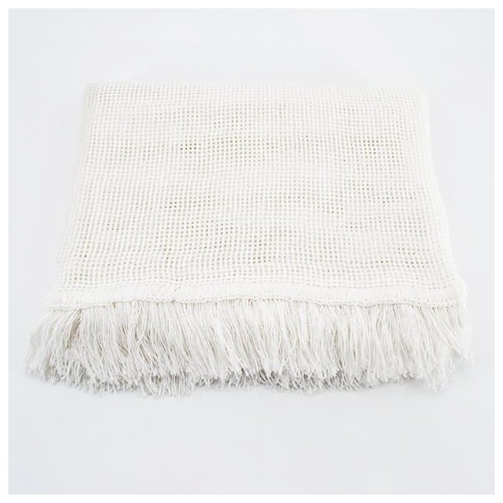 Rideau blanc marseillais tissé 140 x 225cm Rideau blanc marseillais tissé 140 x 225cm