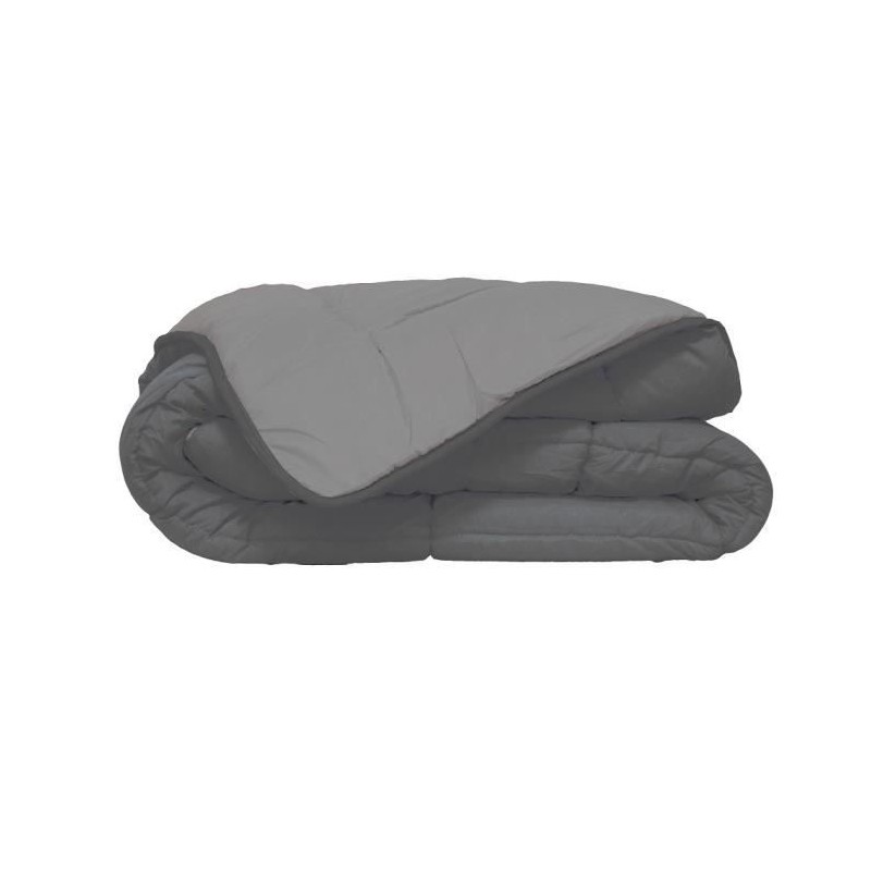 HUDSON Couette légere Microfibre 200g/m² 220x240cm Gris & Argent HUDSON Couette légere Microfibre 200g/m² 220x240cm Gris & Argent