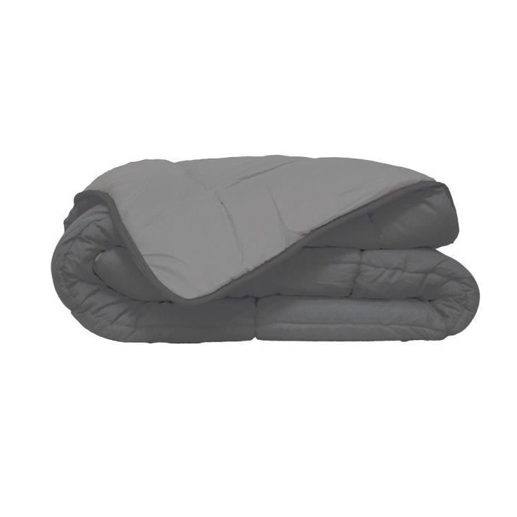 HUDSON Couette légere Microfibre 200g/m² 220x240cm Gris & Argent