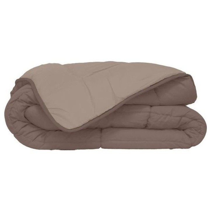 HUDSON Couette légere Microfibre 200g/m² 140x200cm Taupe & Lin HUDSON Couette légere Microfibre 200g/m² 140x200cm Taupe & Lin