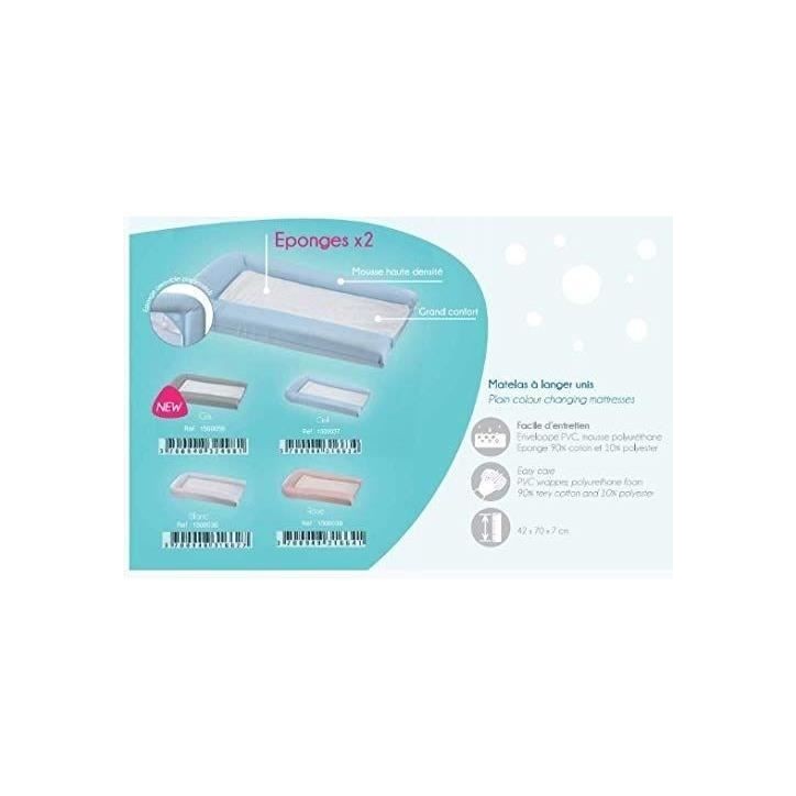 Matelas a langer avec éponges amovibles - Blanc - 42 x 70 cm Matelas a langer avec éponges amovibles - Blanc - 42 x 70 cm