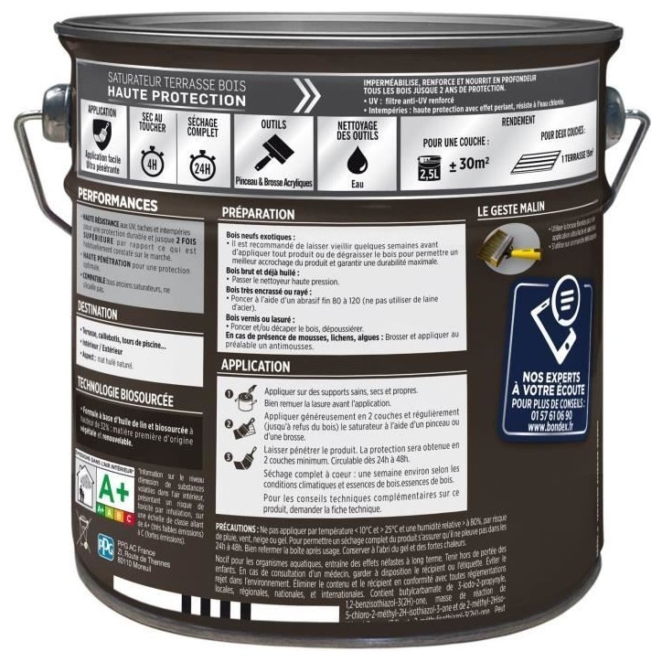 BONDEX - Saturateur - Incolore - Mat - 2,5L BONDEX - Saturateur - Incolore - Mat - 2,5L
