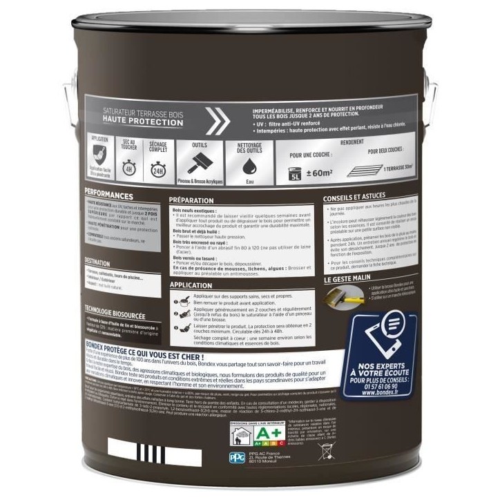 BONDEX - Saturateur - Teck - Mat - 5L